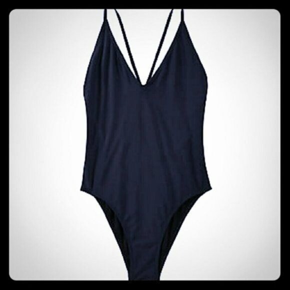 Express Deep V Neck one-piece Swimsuit Women's Size Small New with Tags Super Se - Picture 3 of 5